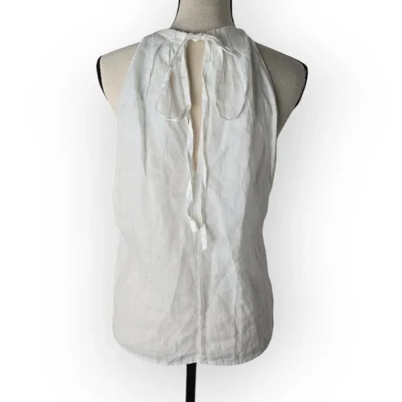 Zara White 100% Linen Halter Top XL NWT - Picture 5 of 9